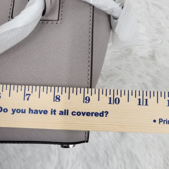 Wfp NewMichael Kors Women Pearl Gray Selby Medium Leather Satchel Tote Handbag - Picture 9 of 12